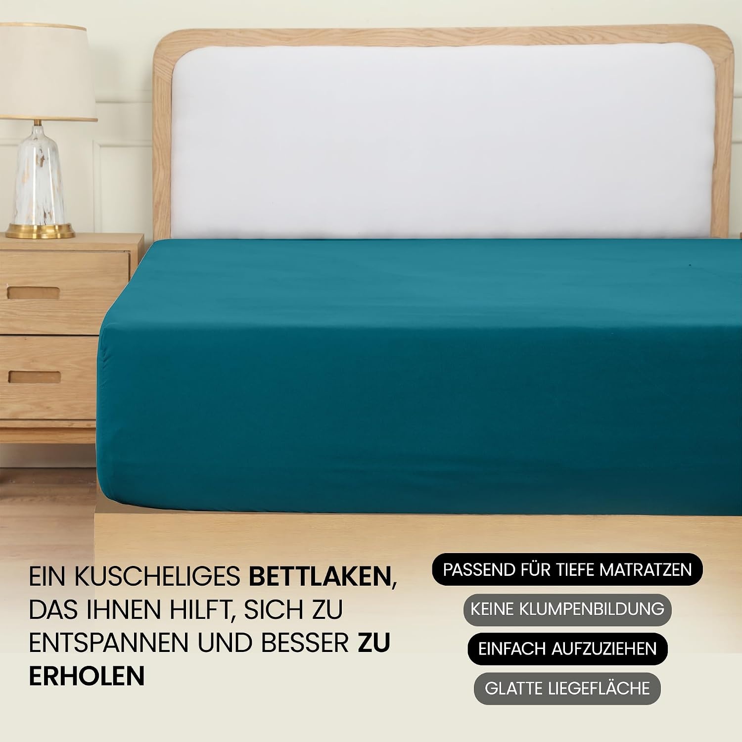 image:imageUtopia Bedding Spannbettlaken 140x200cm BurgunderrotDenim Blau
