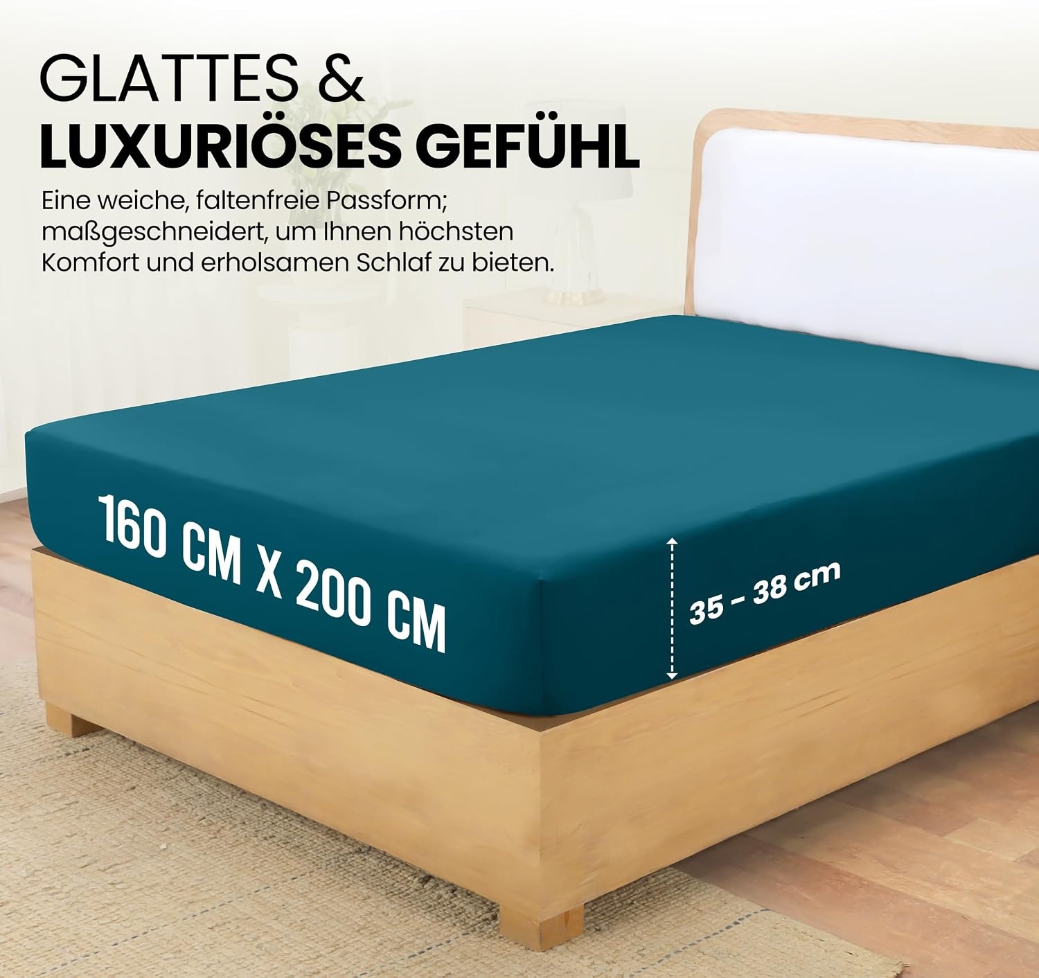 image:imageUtopia Bedding Spannbettlaken 140x200cm BurgunderrotDenim Blau