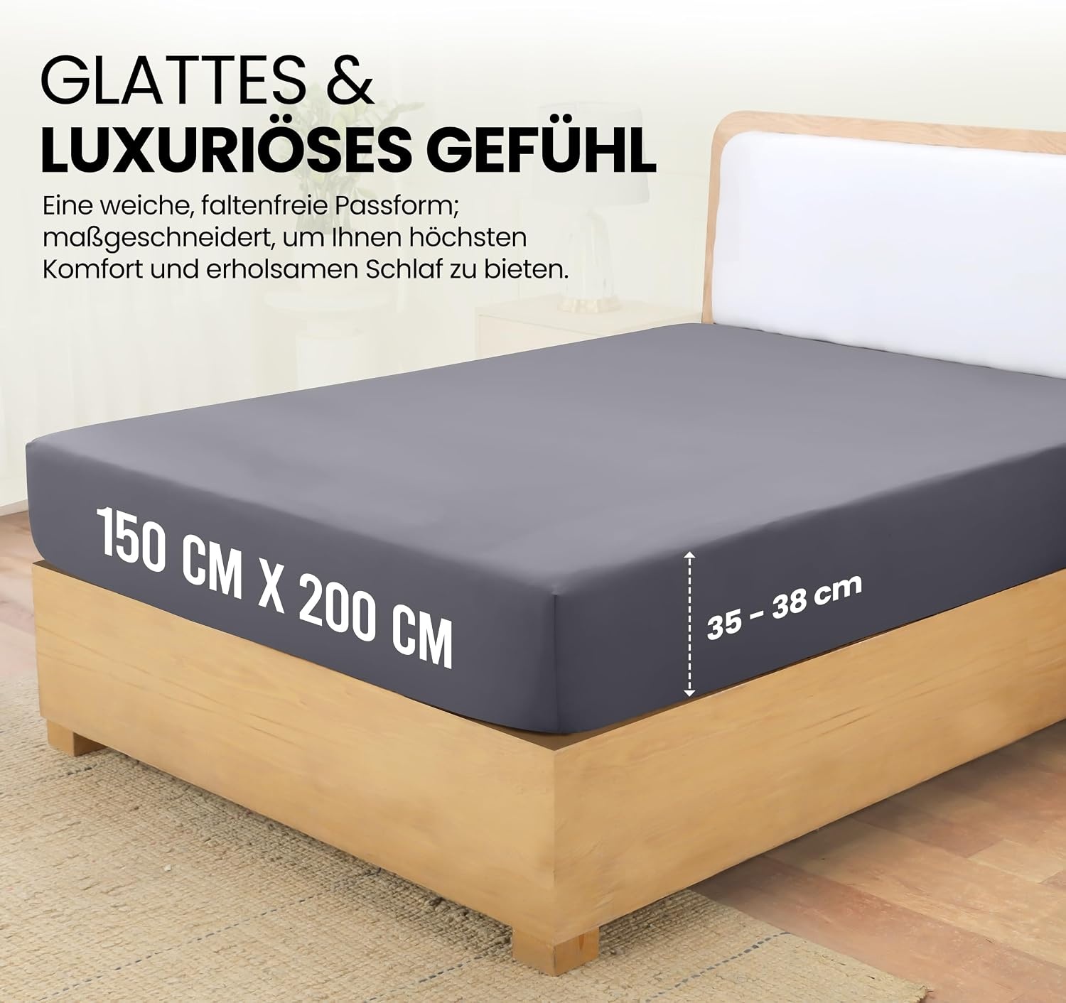 image:imageUtopia Bedding Spannbettlaken 140x200cm BurgunderrotGrau