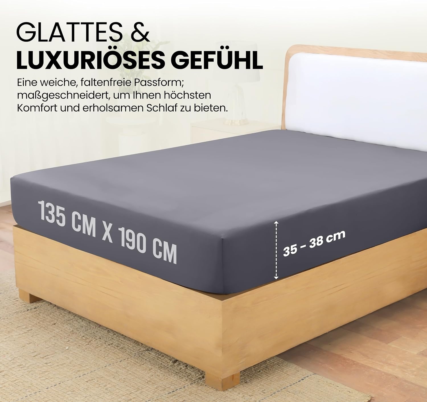 image:imageUtopia Bedding Spannbettlaken 140x200cm BurgunderrotGrau