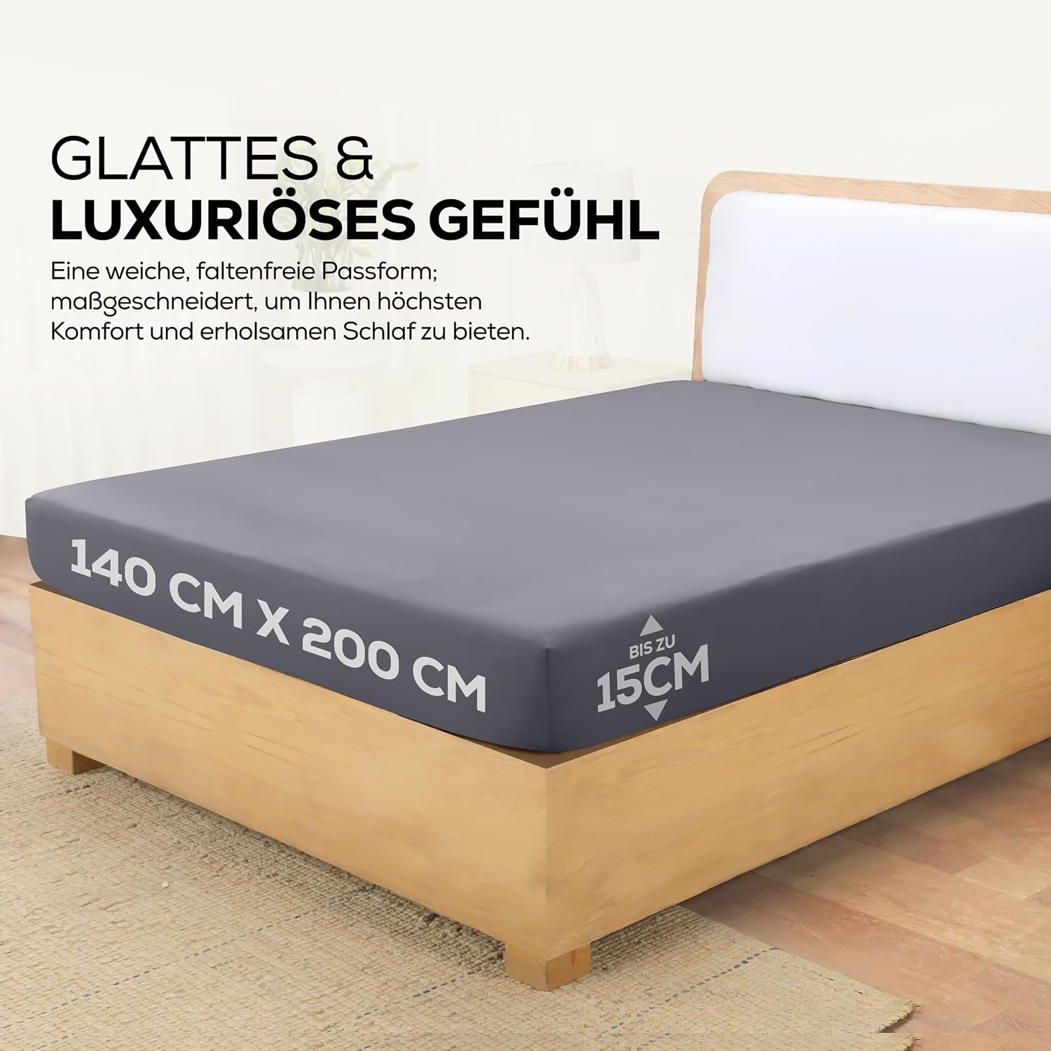 image:imageUtopia Bedding Spannbettlaken 140x200cm BurgunderrotGrau