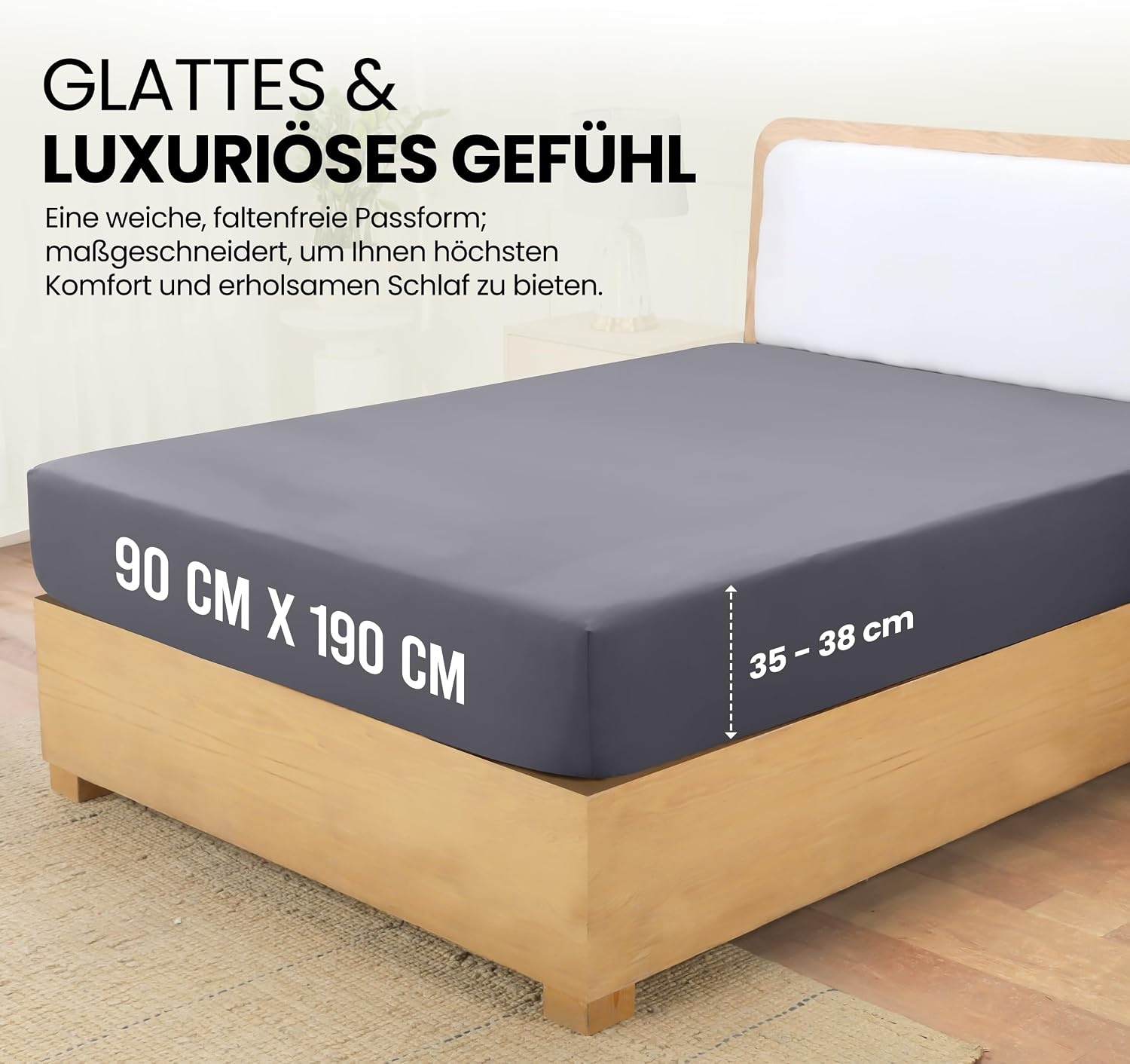 image:imageUtopia Bedding Spannbettlaken 140x200cm BurgunderrotGrau