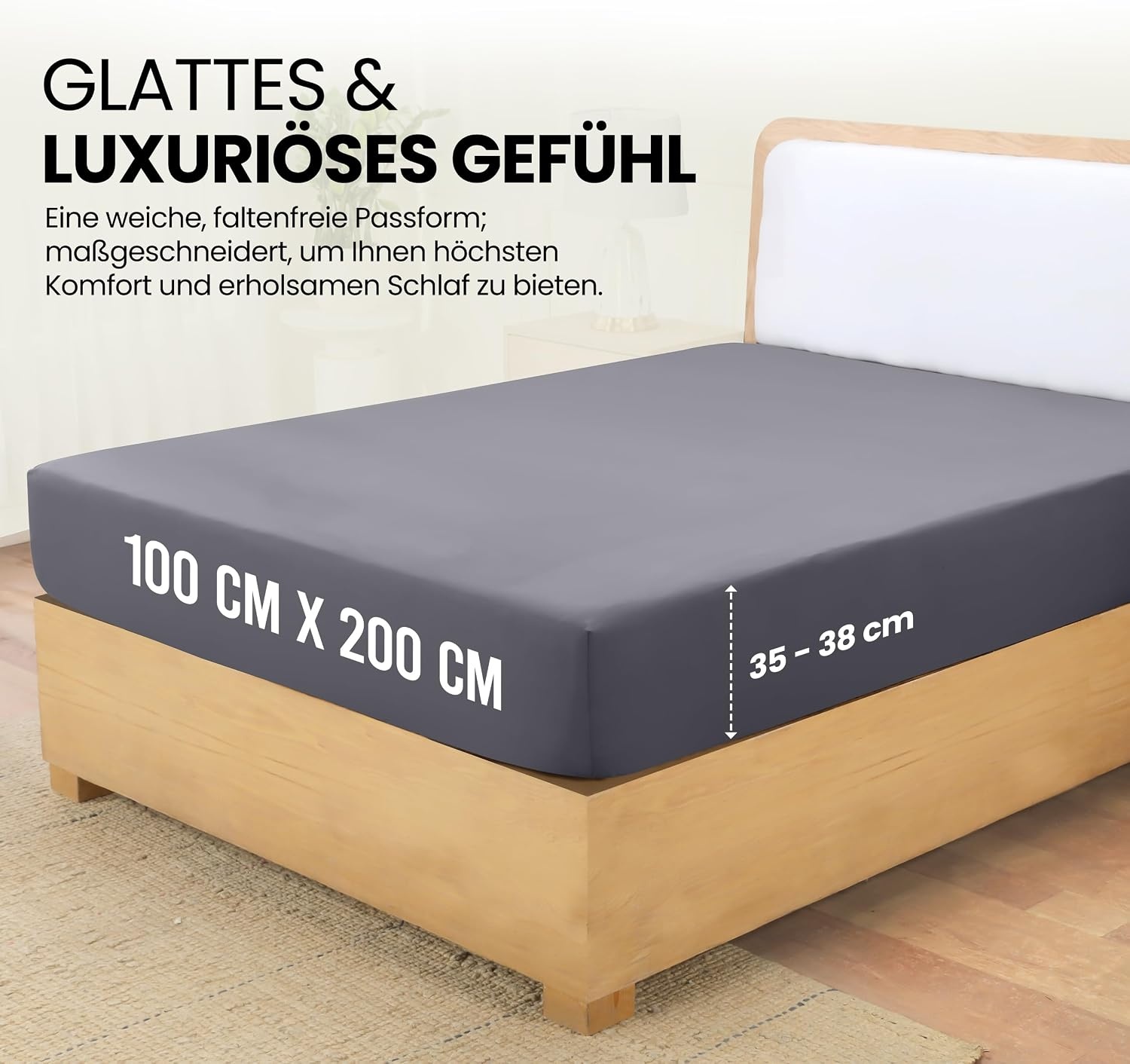 image:imageUtopia Bedding Spannbettlaken 140x200cm BurgunderrotGrau
