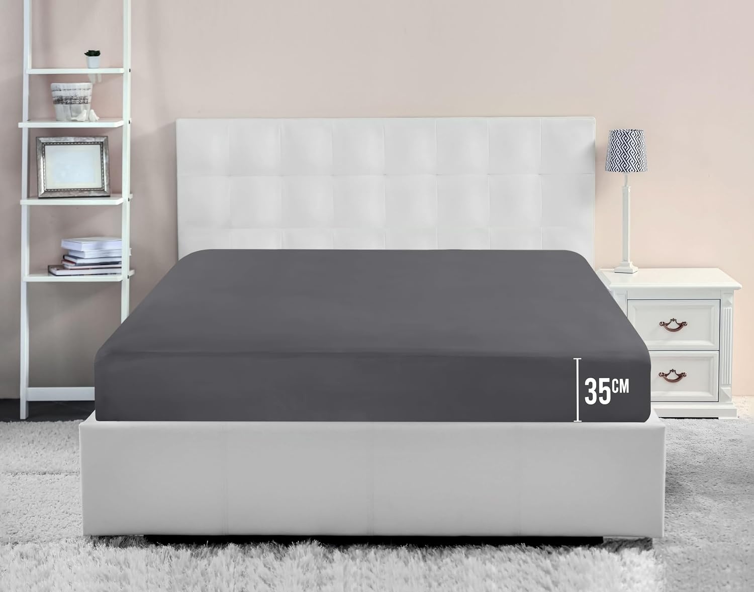 image:imageUtopia Bedding Spannbettlaken 140x200cm BurgunderrotGrau