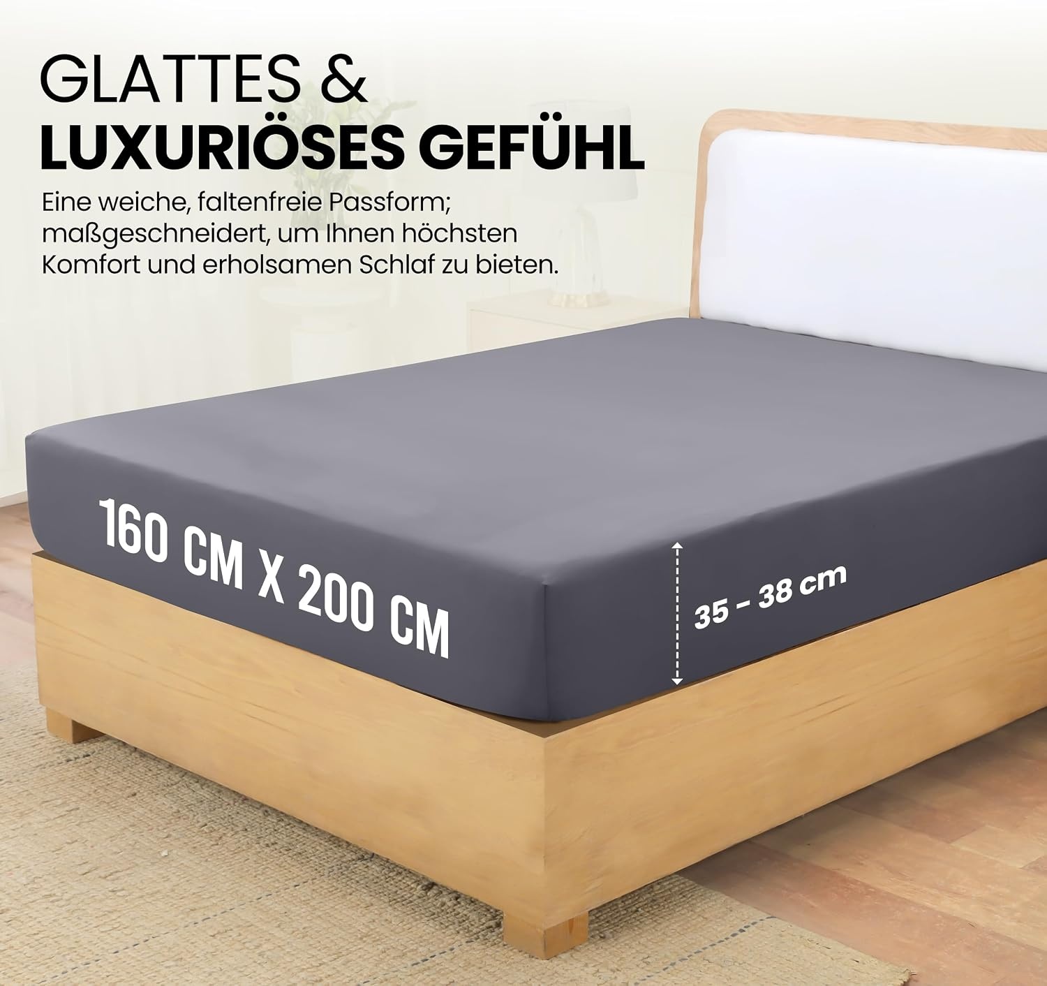 image:imageUtopia Bedding Spannbettlaken 140x200cm BurgunderrotGrau