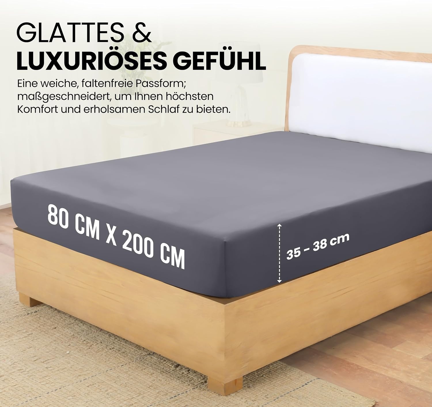 image:imageUtopia Bedding Spannbettlaken 140x200cm BurgunderrotGrau
