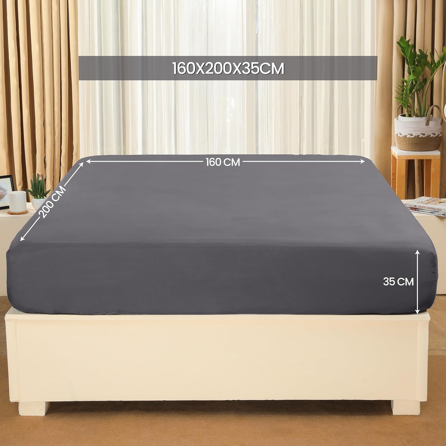 image:imageUtopia Bedding Spannbettlaken 140x200cm BurgunderrotGrau