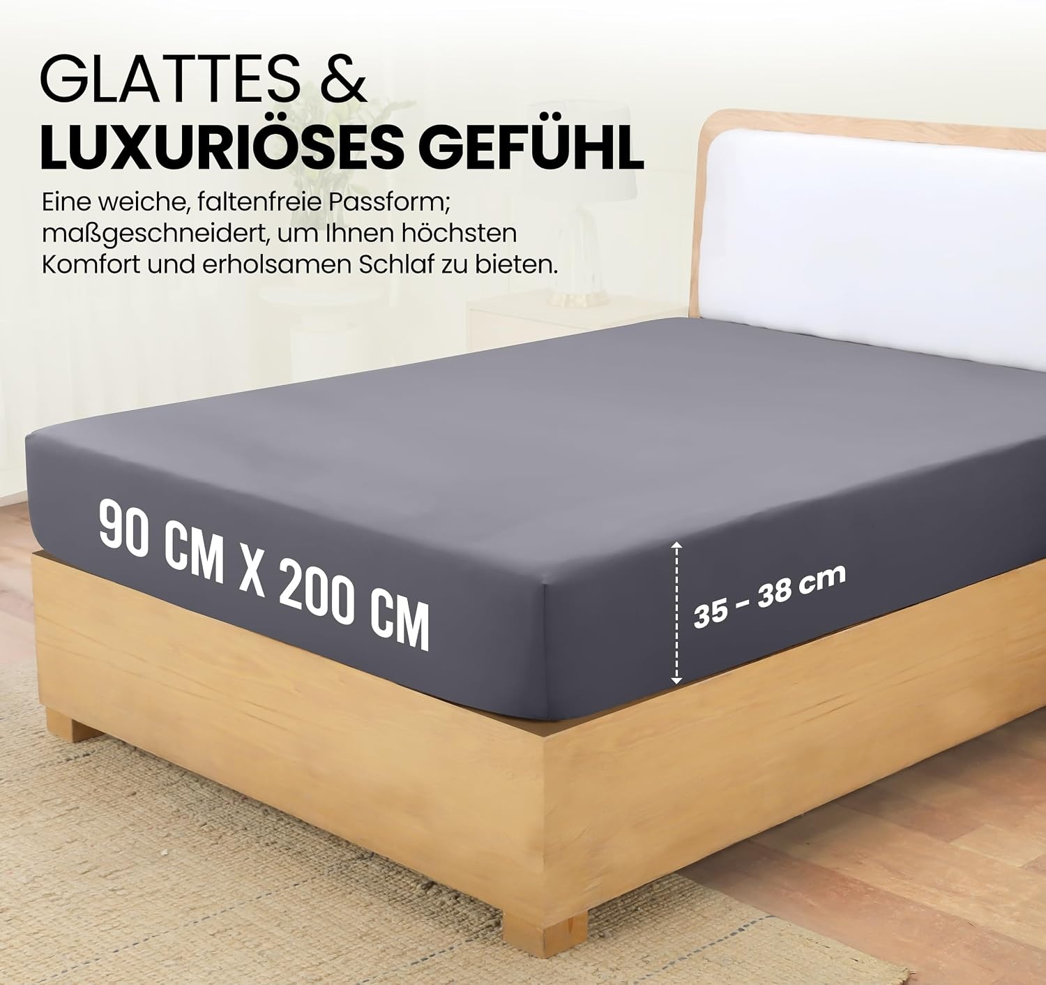 image:imageUtopia Bedding Spannbettlaken 140x200cm BurgunderrotGrau