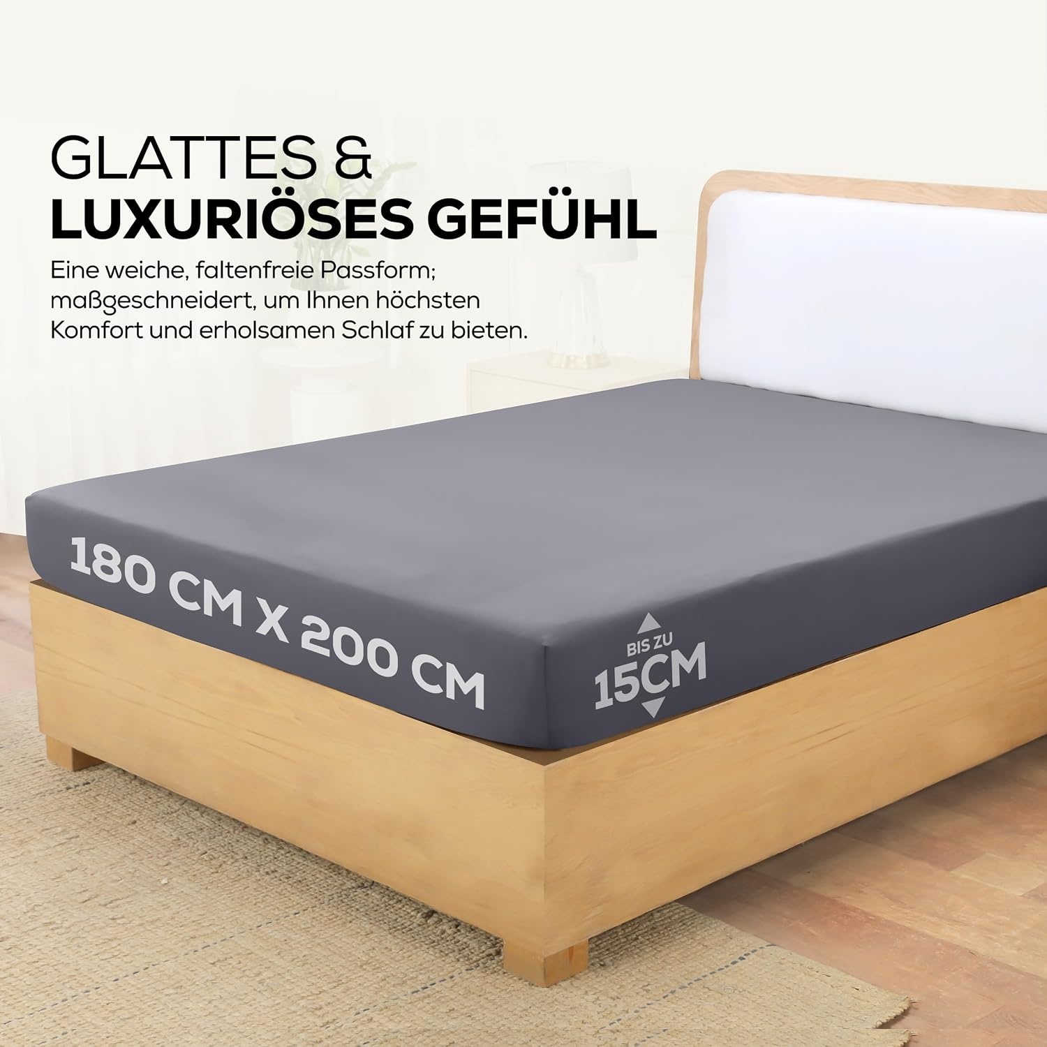 image:imageUtopia Bedding Spannbettlaken 140x200cm BurgunderrotGrau