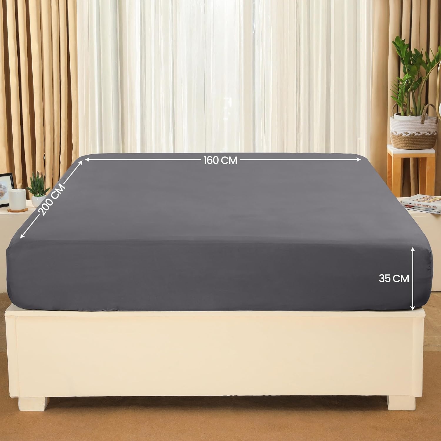 image:imageUtopia Bedding Spannbettlaken 140x200cm BurgunderrotGrau