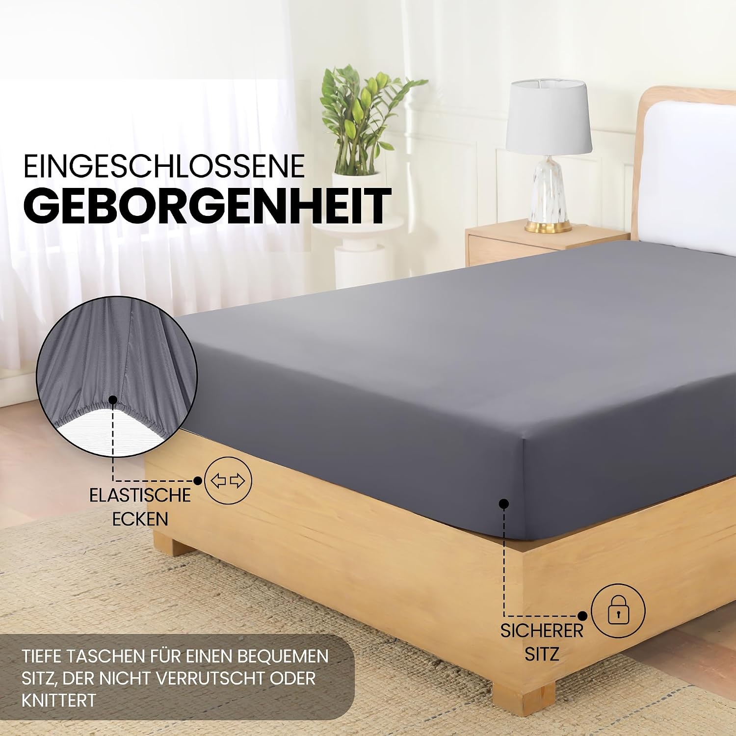 image:imageUtopia Bedding Spannbettlaken 140x200cm BurgunderrotGrau