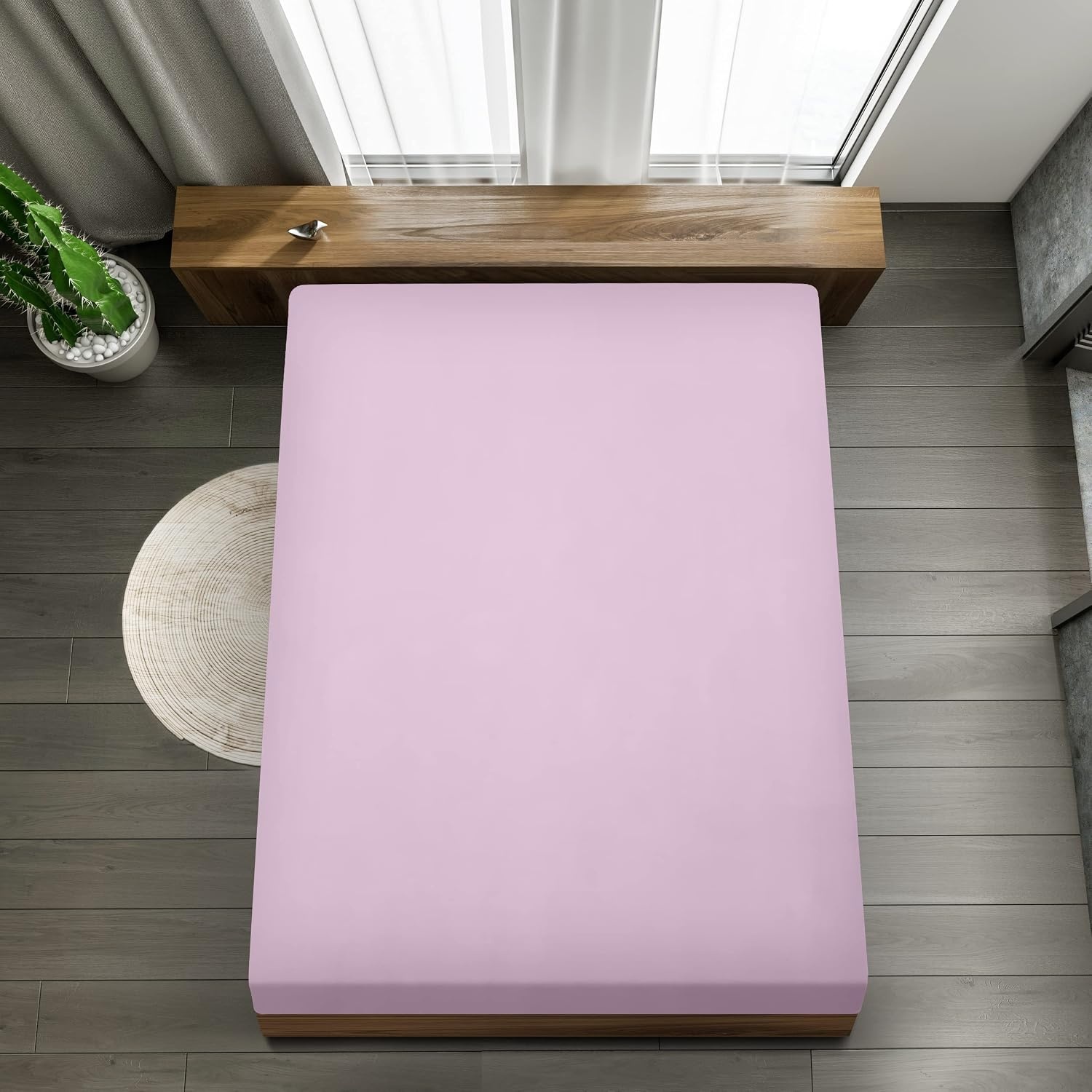 image:imageUtopia Bedding Spannbettlaken 140x200cm BurgunderrotLavendel