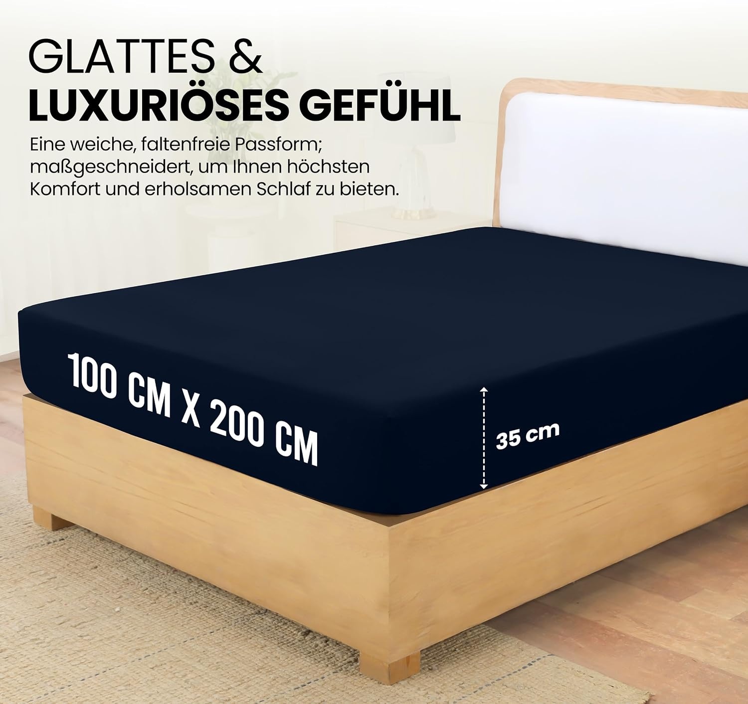 image:imageUtopia Bedding Spannbettlaken 140x200cm BurgunderrotMarineblau