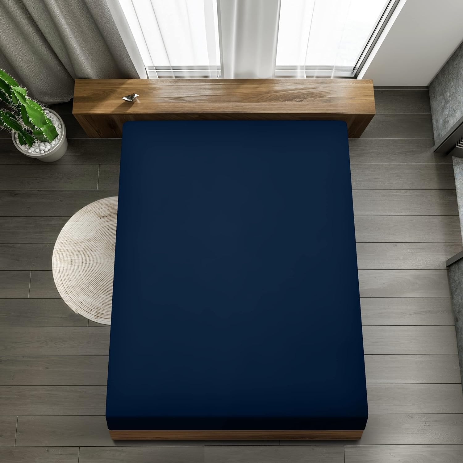 image:imageUtopia Bedding Spannbettlaken 140x200cm BurgunderrotMarineblau
