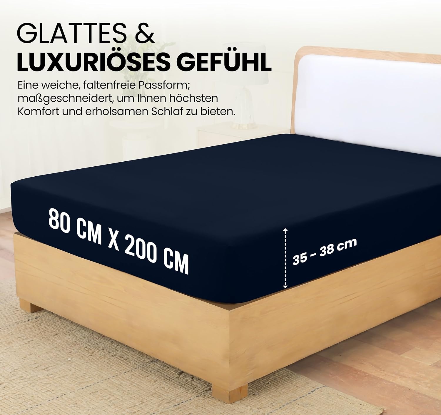 image:imageUtopia Bedding Spannbettlaken 140x200cm BurgunderrotMarineblau