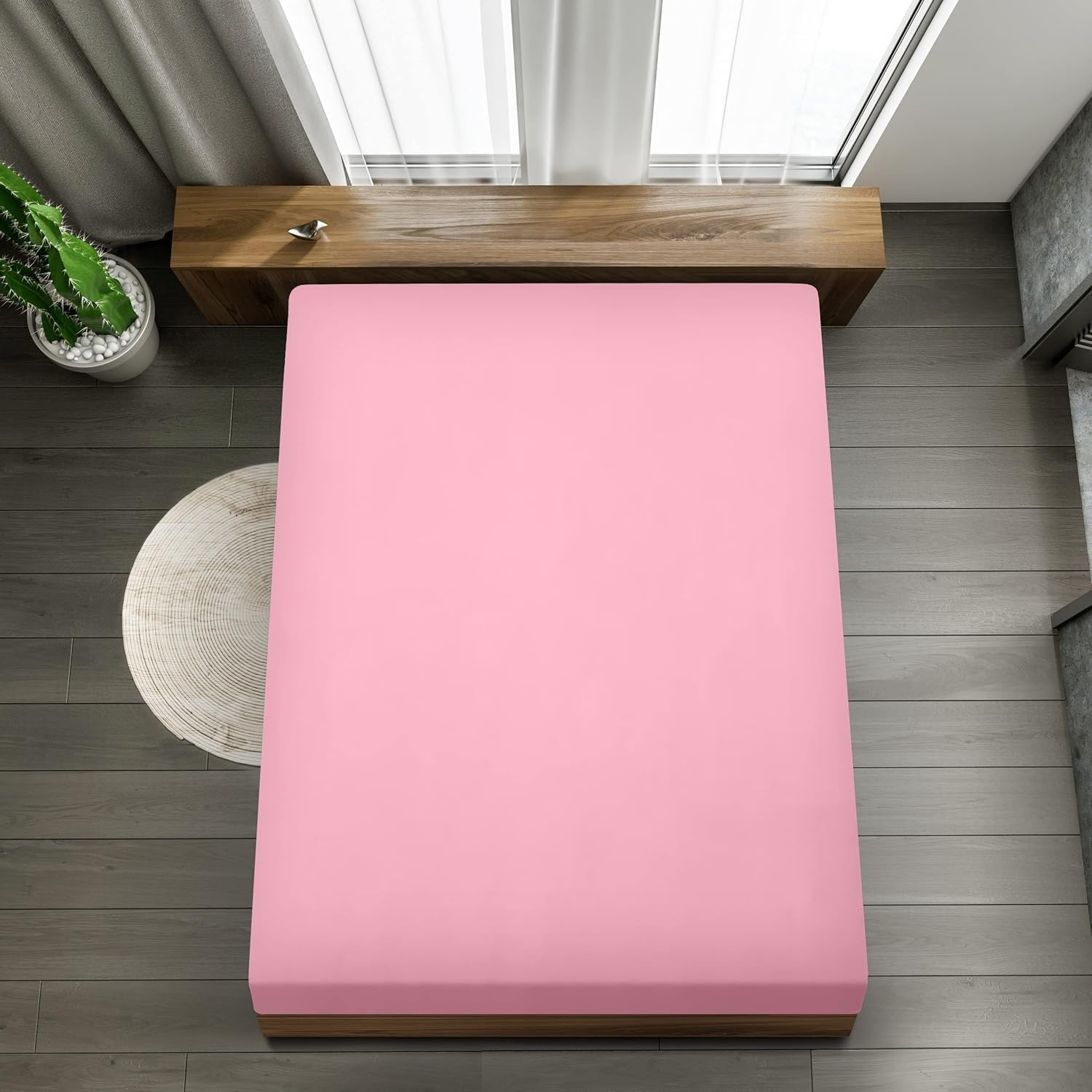 image:imageUtopia Bedding Spannbettlaken 140x200cm BurgunderrotRosa