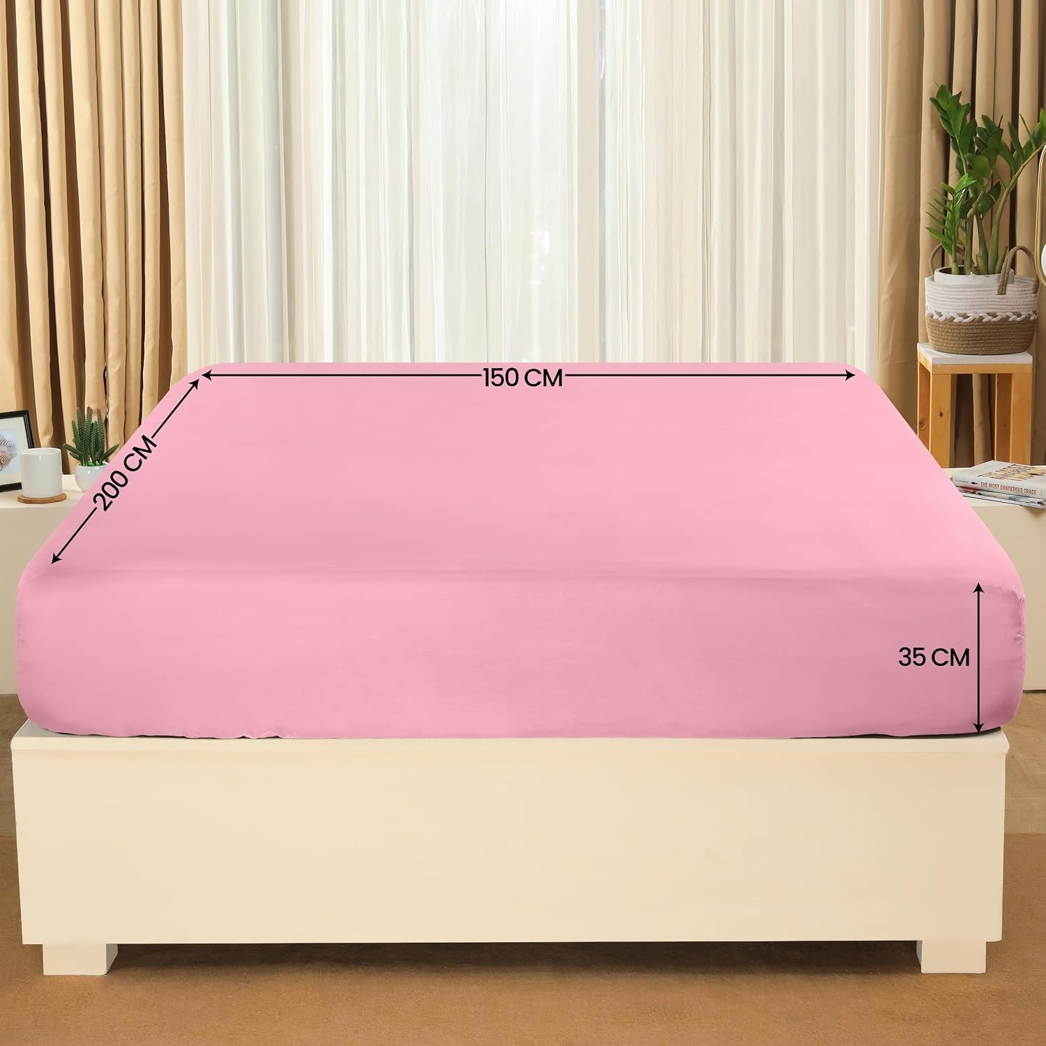 image:imageUtopia Bedding Spannbettlaken 140x200cm BurgunderrotRosa