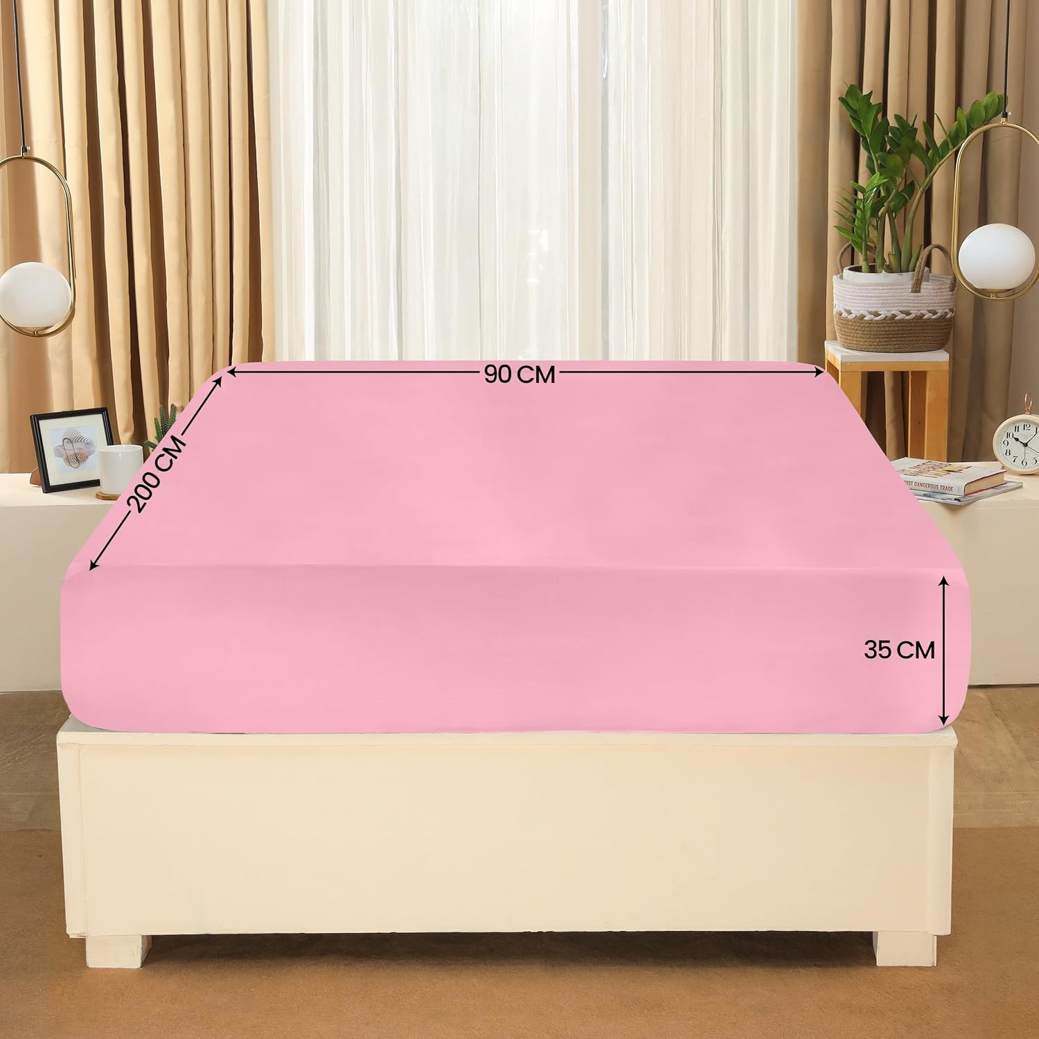 image:imageUtopia Bedding Spannbettlaken 140x200cm BurgunderrotRosa