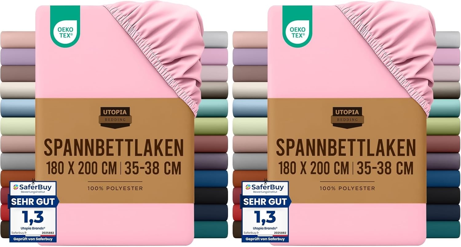 image:imageUtopia Bedding Spannbettlaken 140x200cm BurgunderrotRosa