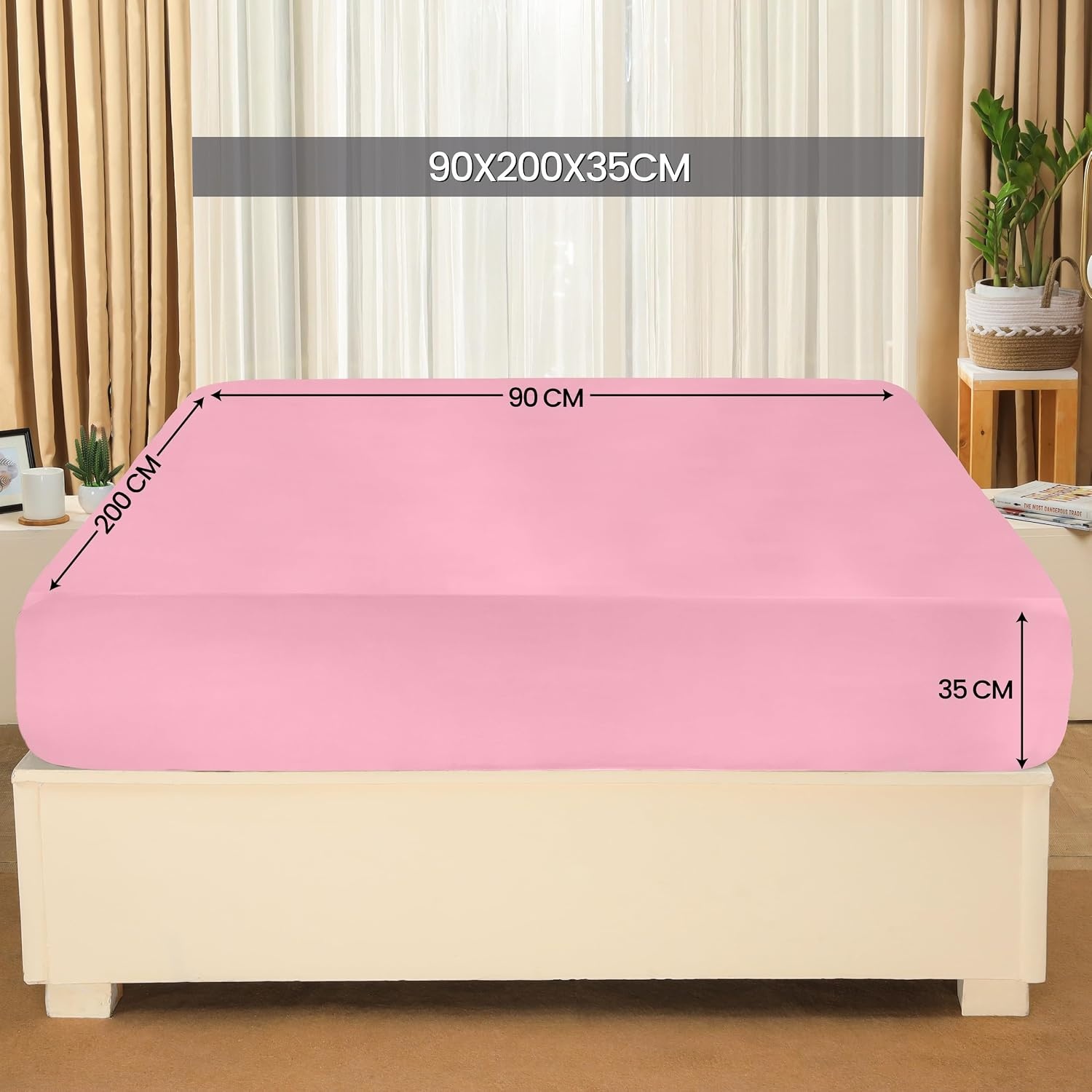 image:imageUtopia Bedding Spannbettlaken 140x200cm BurgunderrotRosa