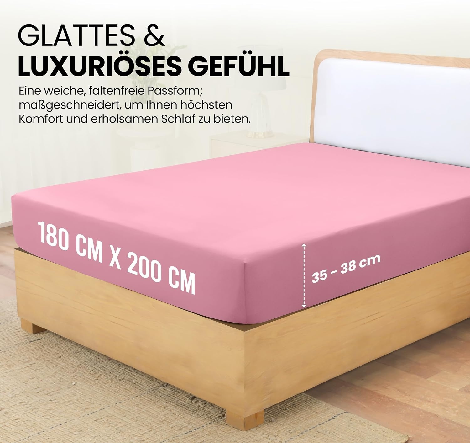 image:imageUtopia Bedding Spannbettlaken 140x200cm BurgunderrotRosa