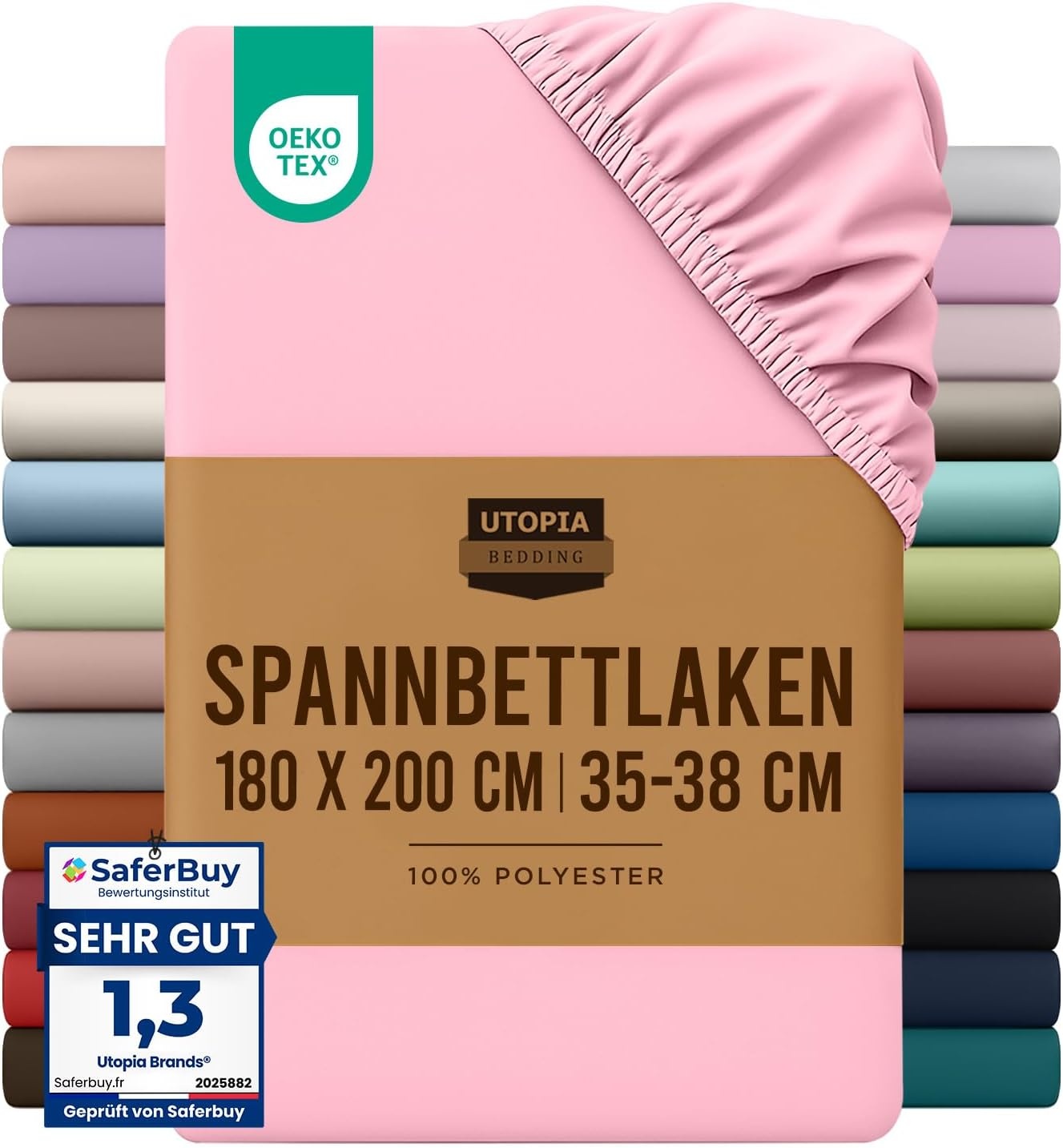 image:imageUtopia Bedding Spannbettlaken 140x200cm BurgunderrotRosa
