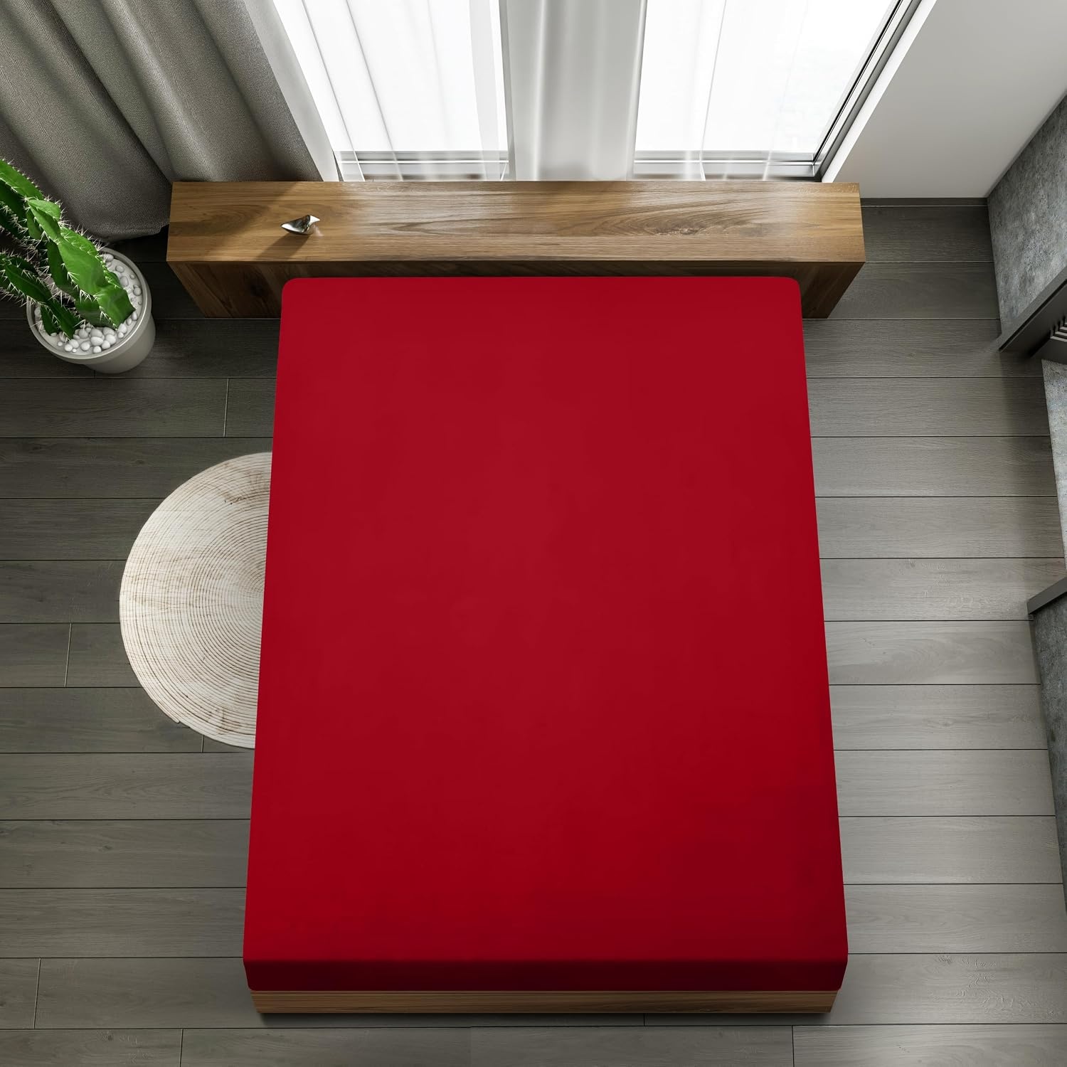 image:imageUtopia Bedding Spannbettlaken 140x200cm BurgunderrotRot
