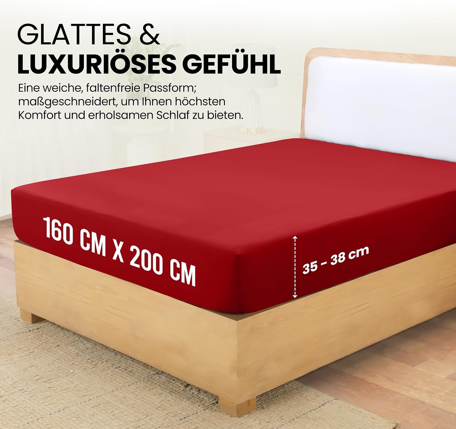 image:imageUtopia Bedding Spannbettlaken 140x200cm BurgunderrotRot
