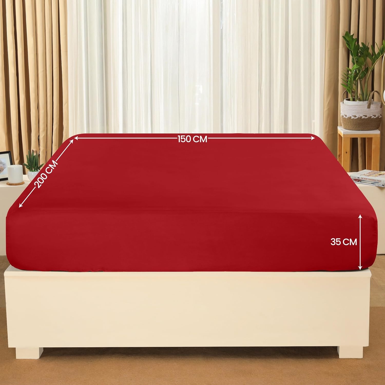 image:imageUtopia Bedding Spannbettlaken 140x200cm BurgunderrotRot