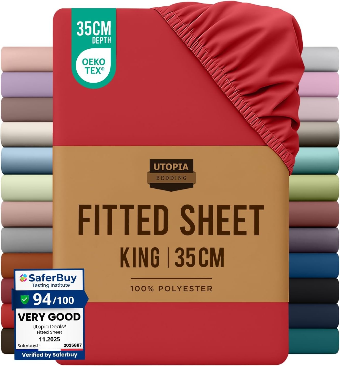 image:imageUtopia Bedding Spannbettlaken 140x200cm BurgunderrotRot