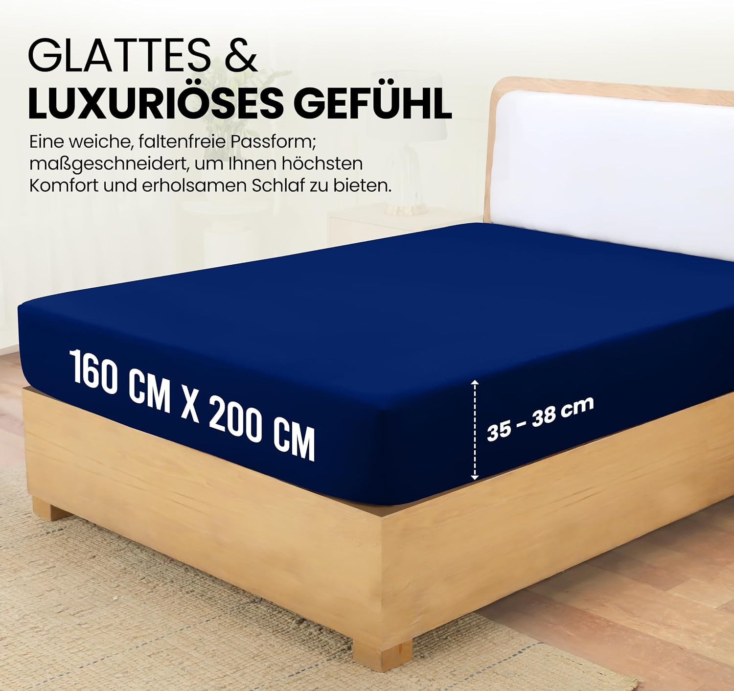 image:imageUtopia Bedding Spannbettlaken 140x200cm BurgunderrotRoyal Blau