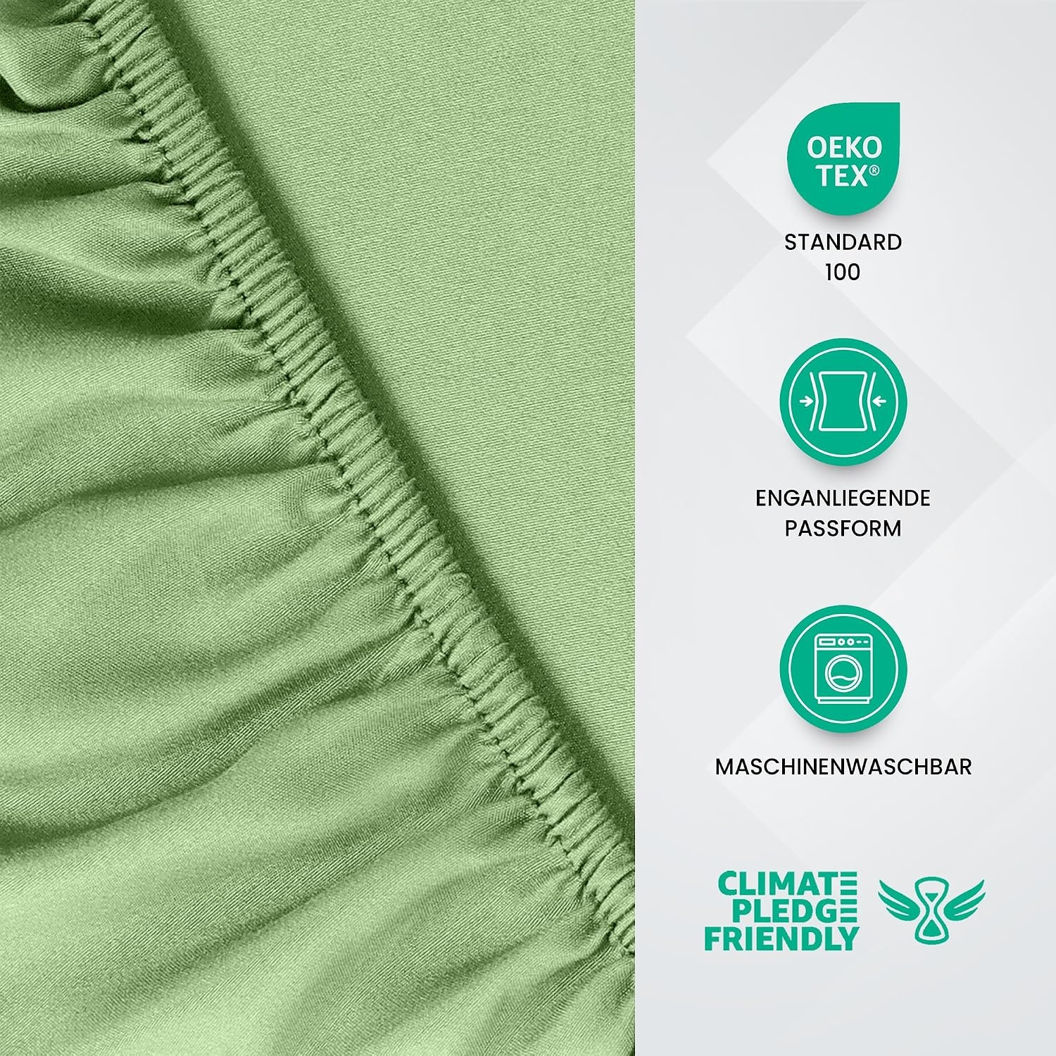 image:imageUtopia Bedding Spannbettlaken 140x200cm BurgunderrotSalbei Grn