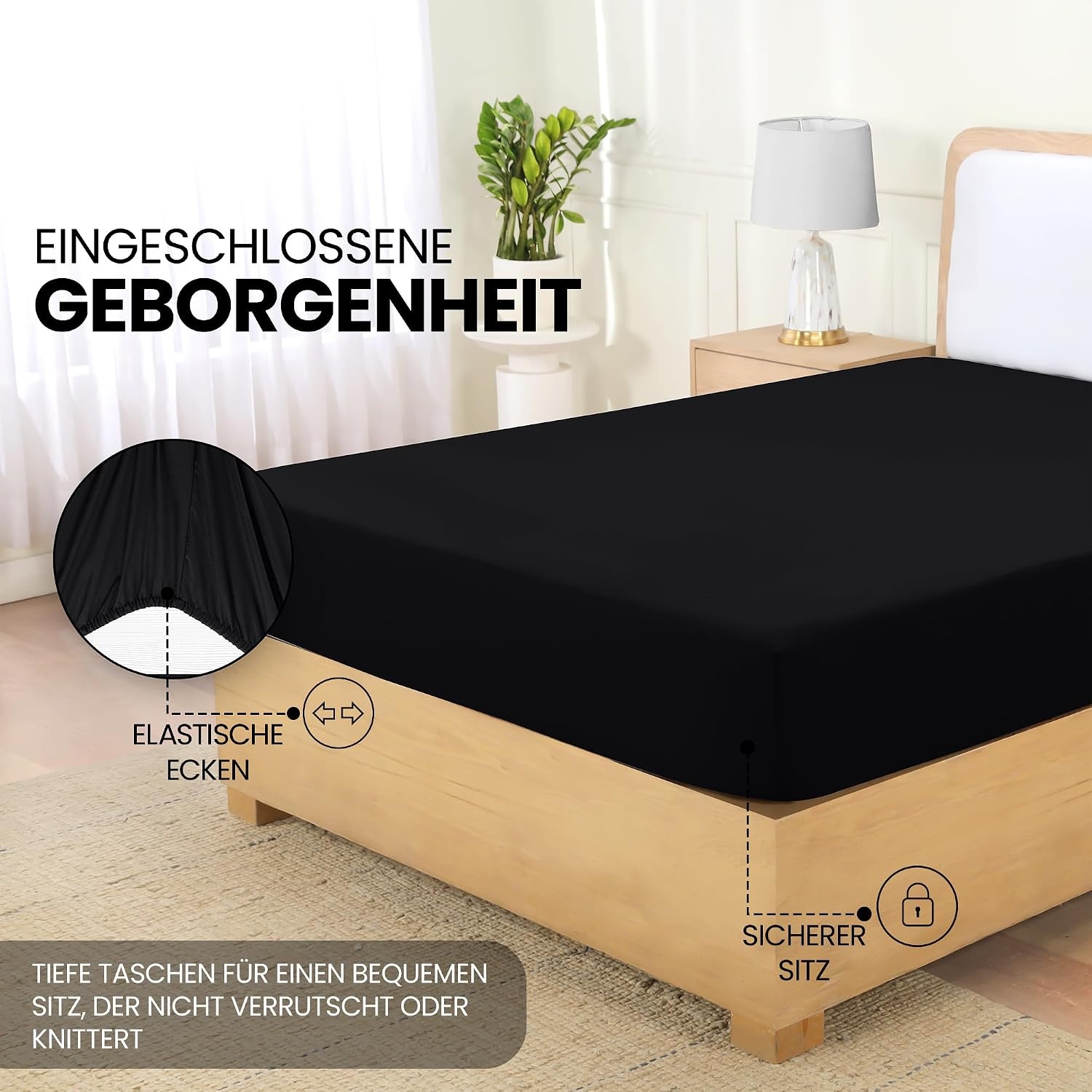 image:imageUtopia Bedding Spannbettlaken 140x200cm BurgunderrotSchwarz