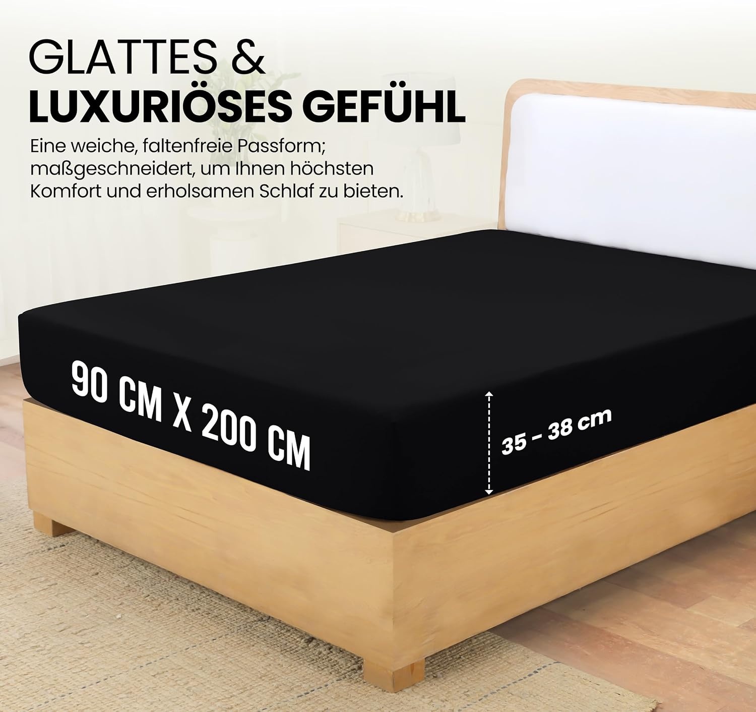 image:imageUtopia Bedding Spannbettlaken 140x200cm BurgunderrotSchwarz