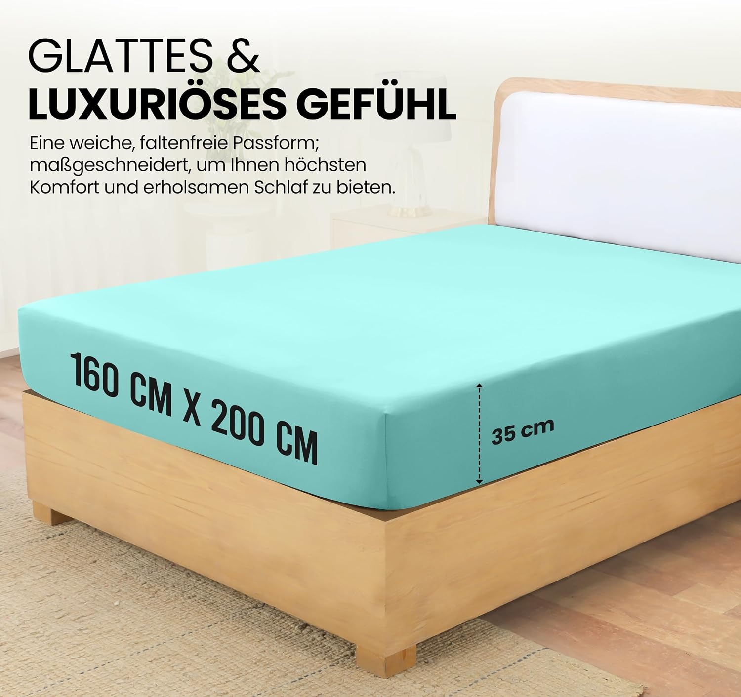 image:imageUtopia Bedding Spannbettlaken 140x200cm BurgunderrotSpa Blau
