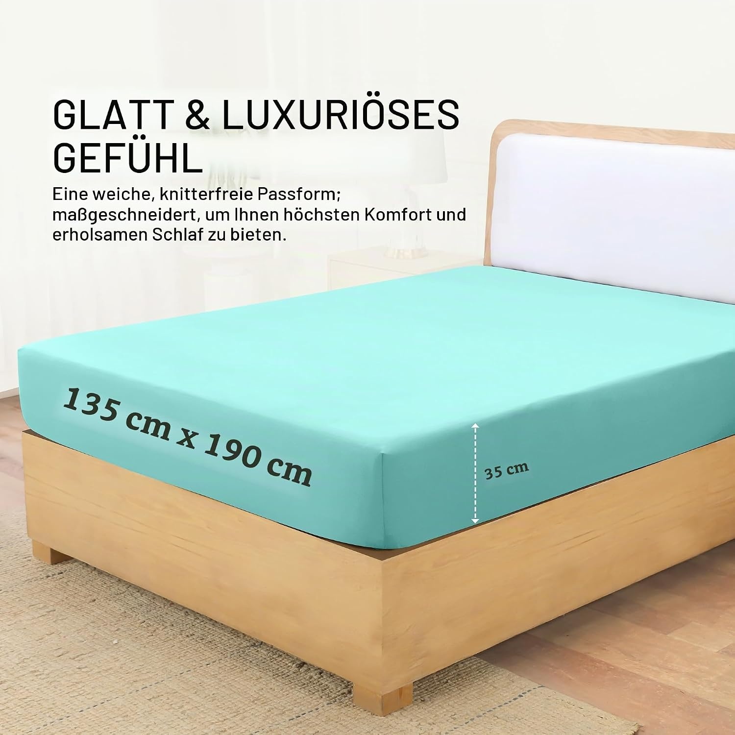image:imageUtopia Bedding Spannbettlaken 140x200cm BurgunderrotSpa Blau