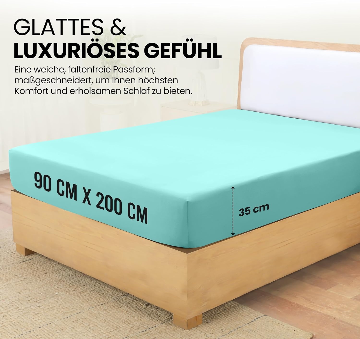 image:imageUtopia Bedding Spannbettlaken 140x200cm BurgunderrotSpa Blau