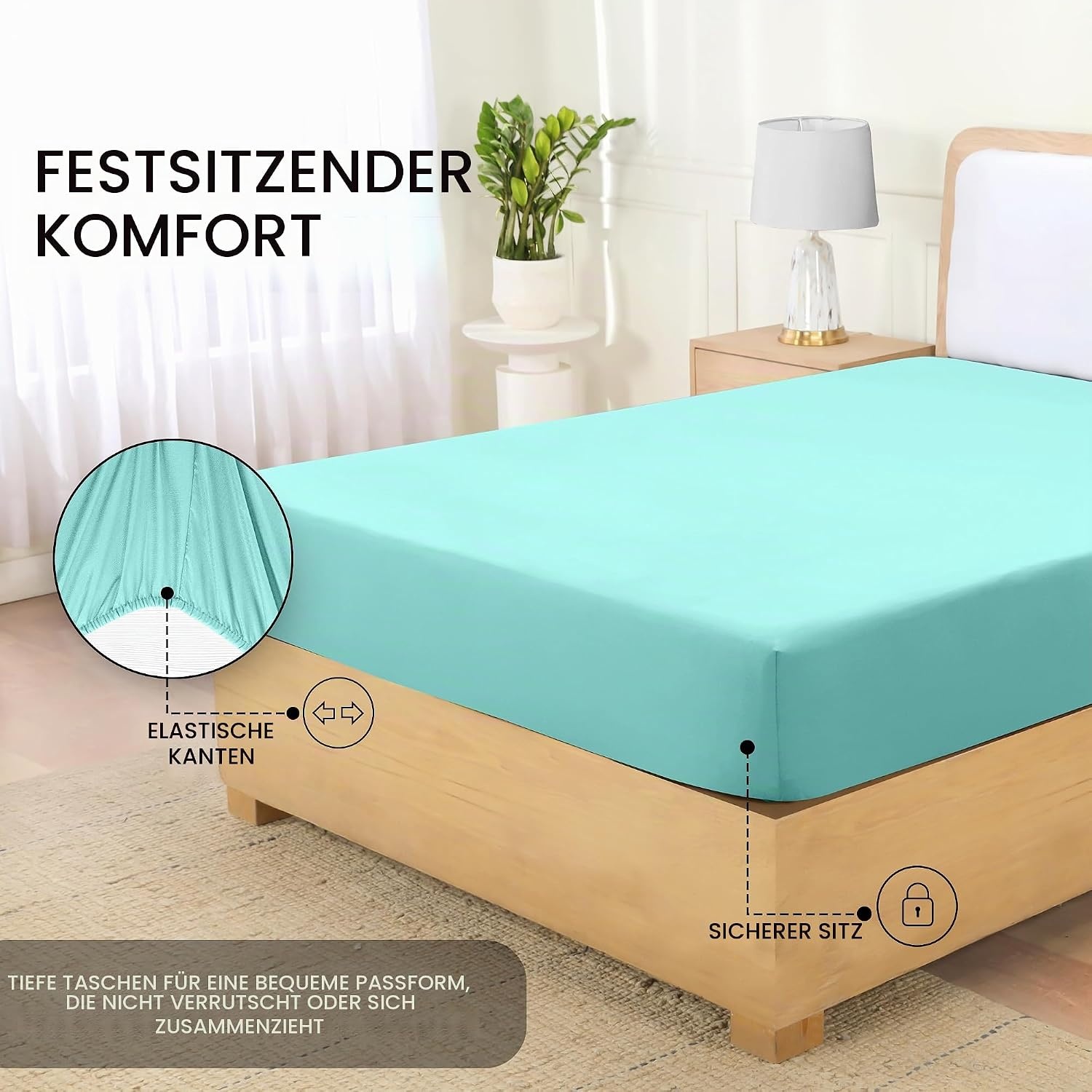 image:imageUtopia Bedding Spannbettlaken 140x200cm BurgunderrotSpa Blau