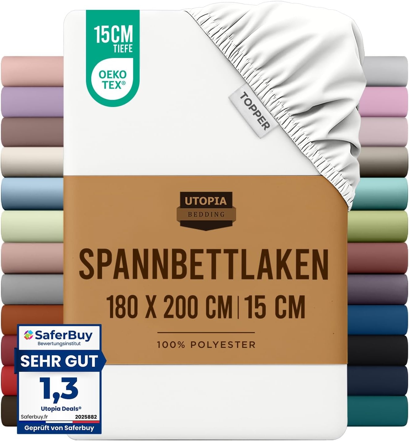 image:imageUtopia Bedding Spannbettlaken 140x200cm BurgunderrotWei
