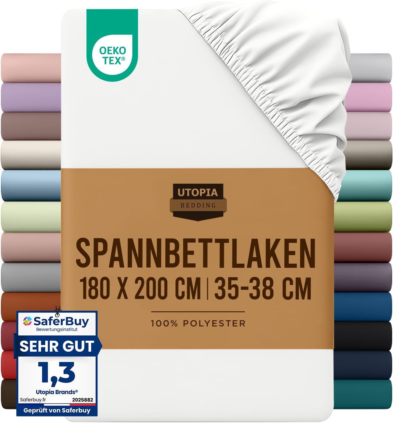 image:imageUtopia Bedding Spannbettlaken 140x200cm BurgunderrotWei