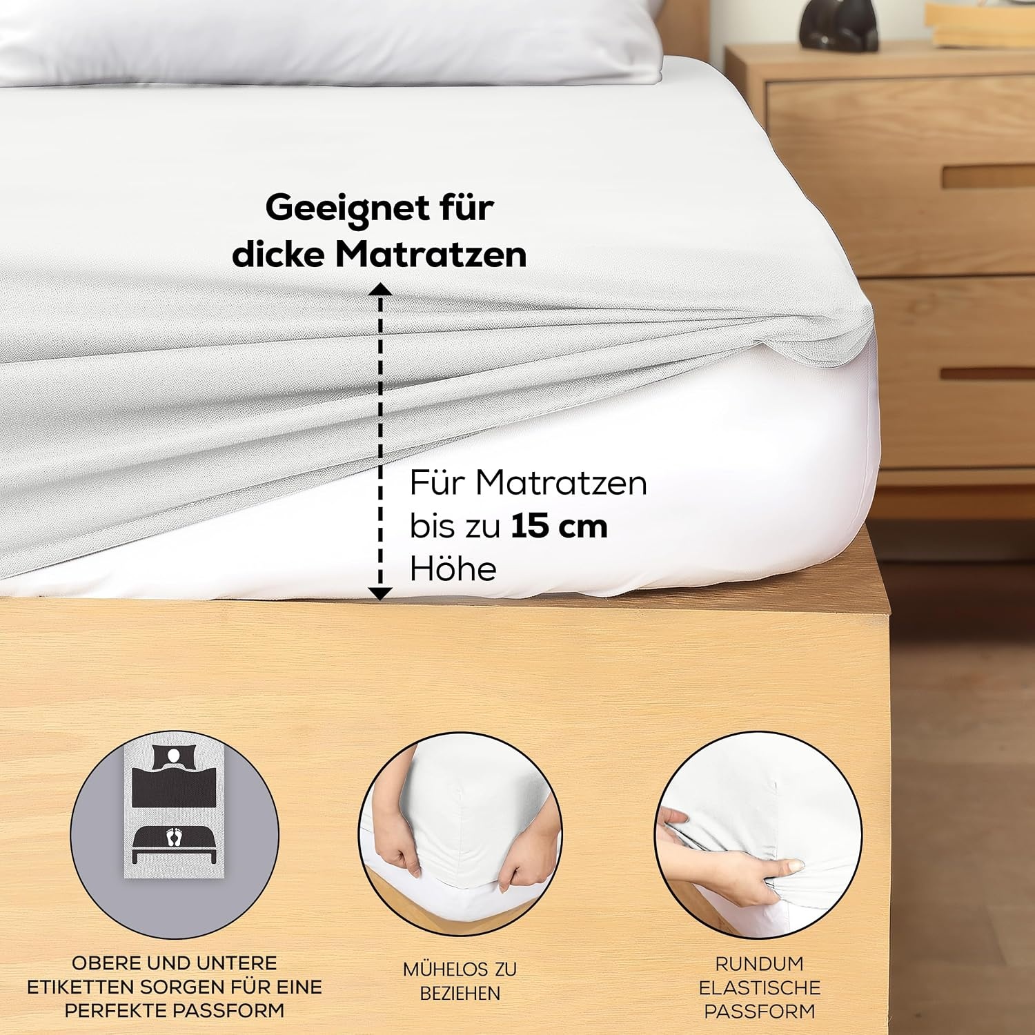 image:imageUtopia Bedding Spannbettlaken 140x200cm BurgunderrotWei