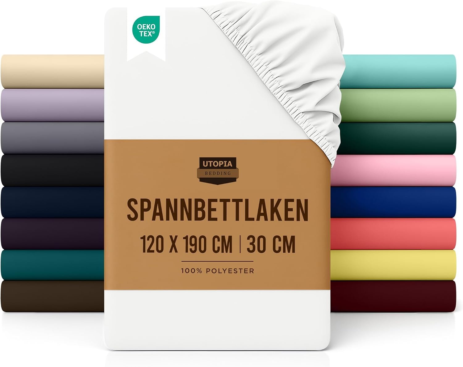image:imageUtopia Bedding Spannbettlaken 140x200cm BurgunderrotWei