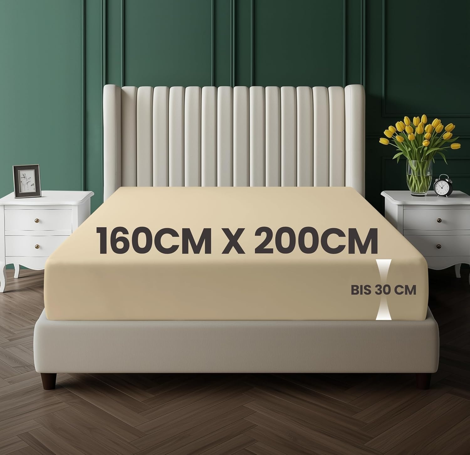 image:imageUtopia Bedding Spannbettlaken 90x200cm Bis 30 cm BeigeBeige