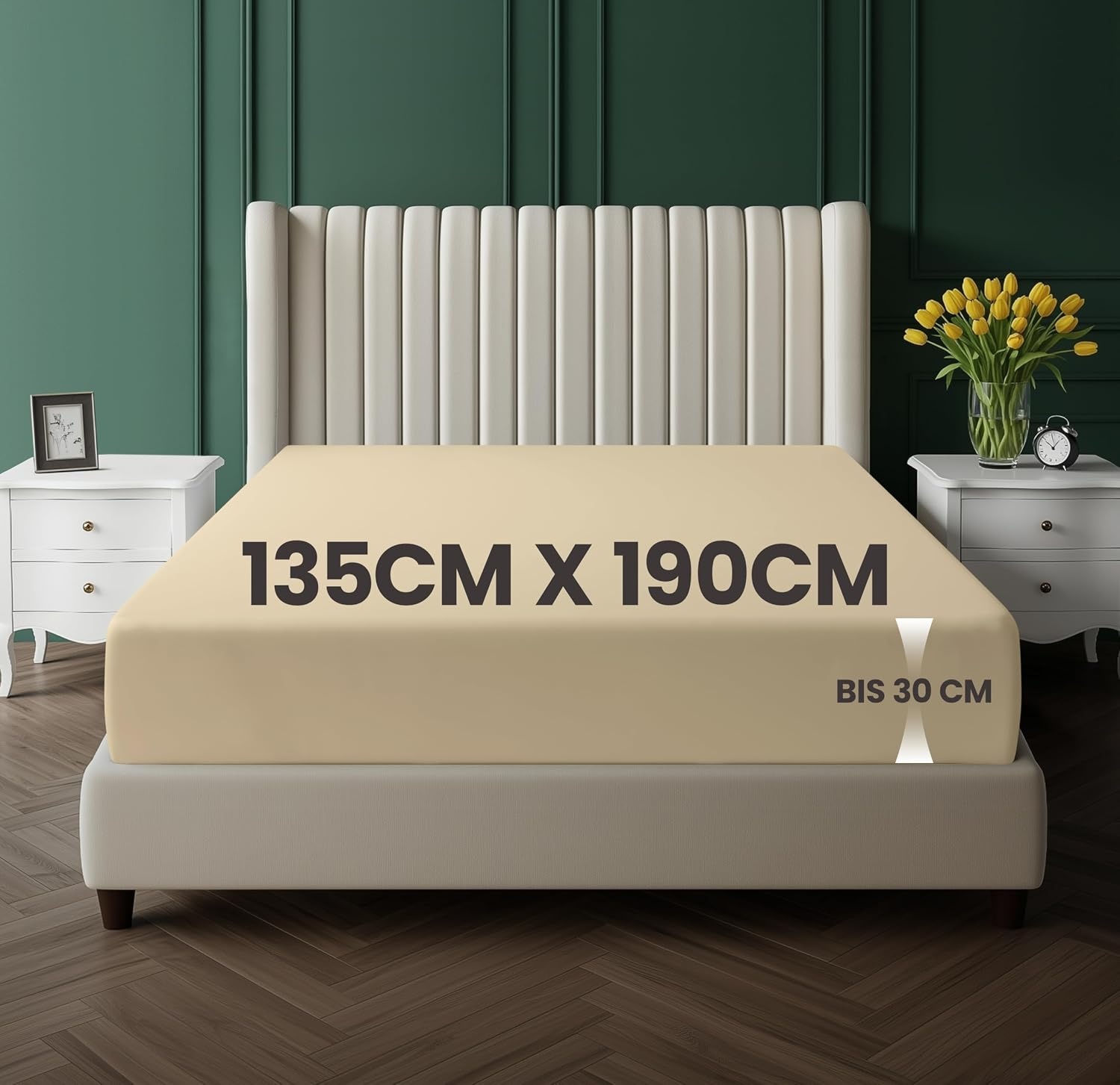 image:imageUtopia Bedding Spannbettlaken 90x200cm Bis 30 cm BeigeBeige