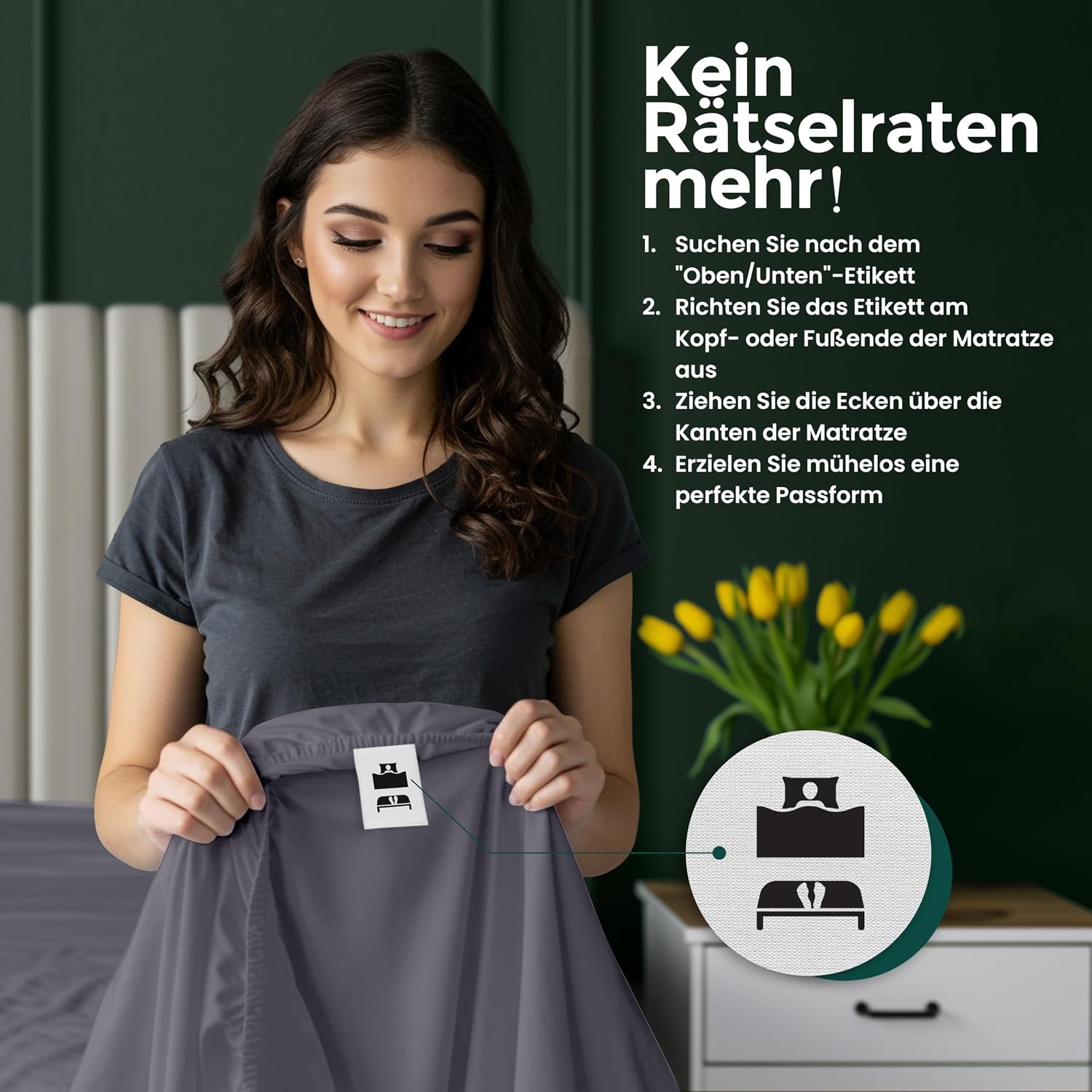 image:imageUtopia Bedding Spannbettlaken 90x200cm Bis 30 cm BeigeGrau