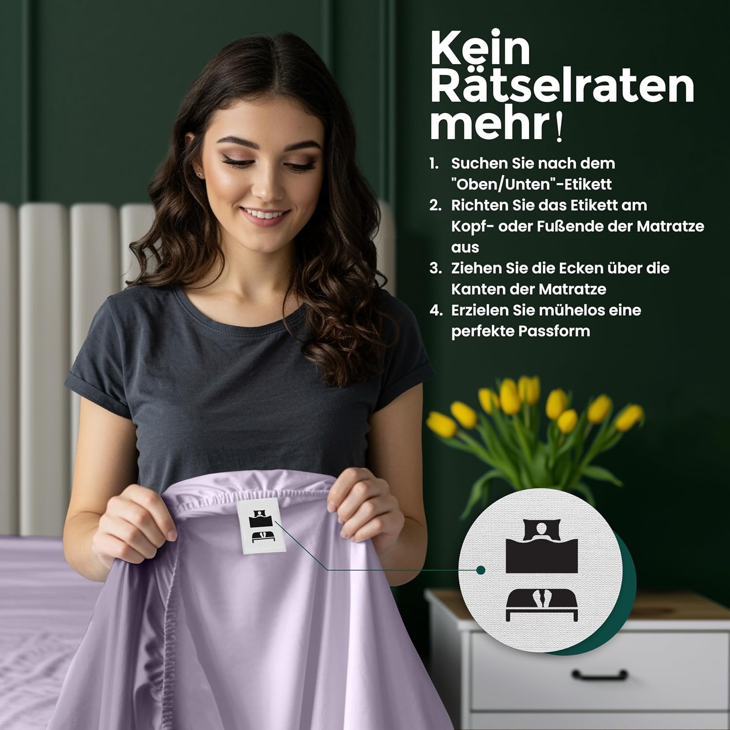 image:imageUtopia Bedding Spannbettlaken 90x200cm Bis 30 cm BeigeLavendel