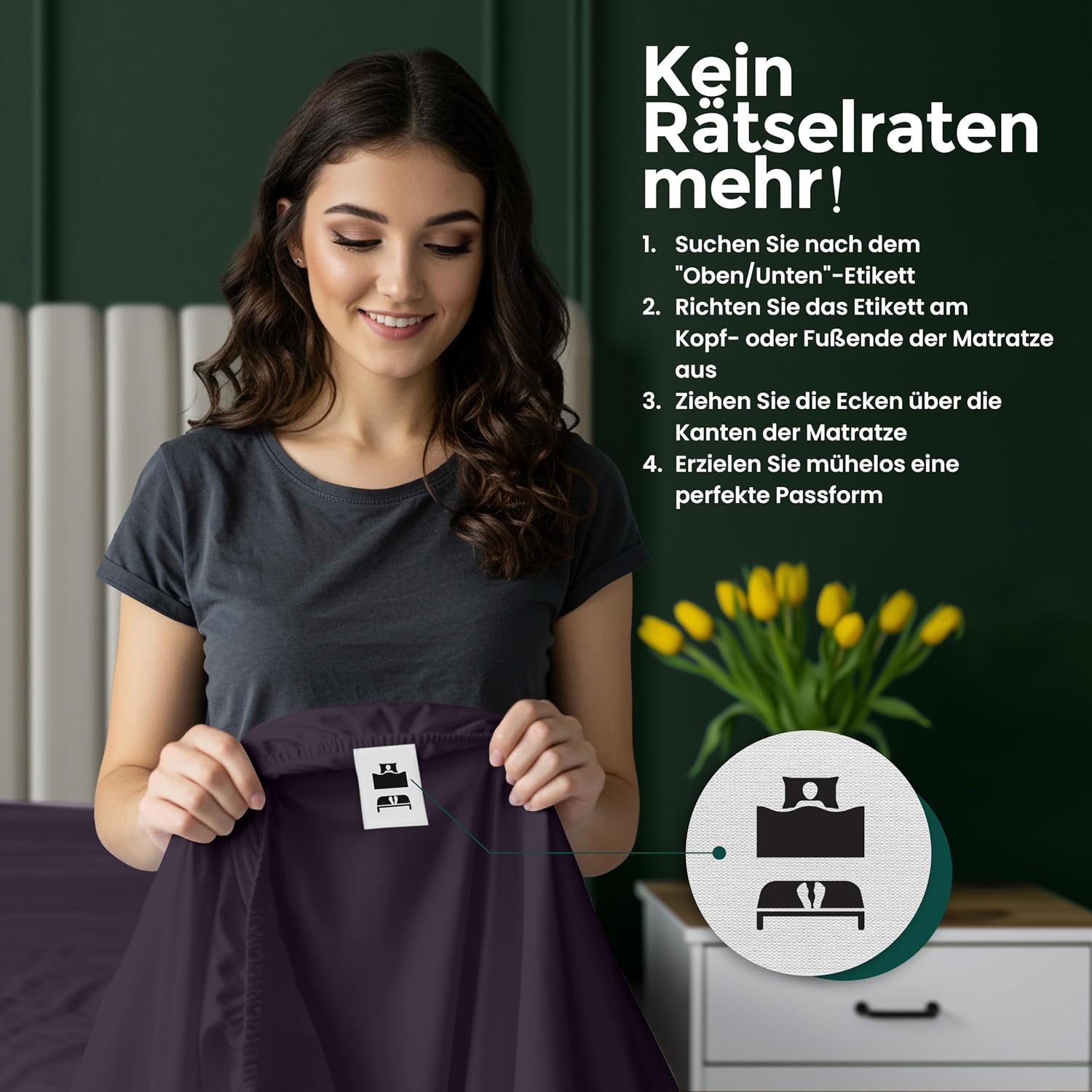 image:imageUtopia Bedding Spannbettlaken 90x200cm Bis 30 cm BeigeLila