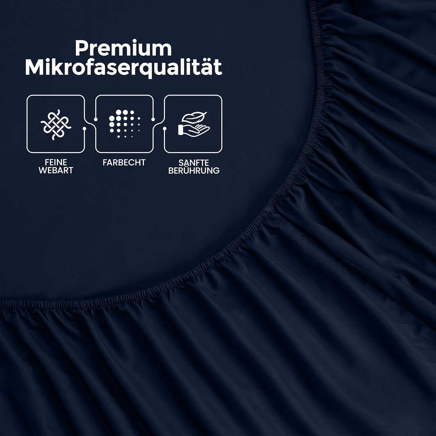 image:imageUtopia Bedding Spannbettlaken 90x200cm Bis 30 cm BeigeMarineblau