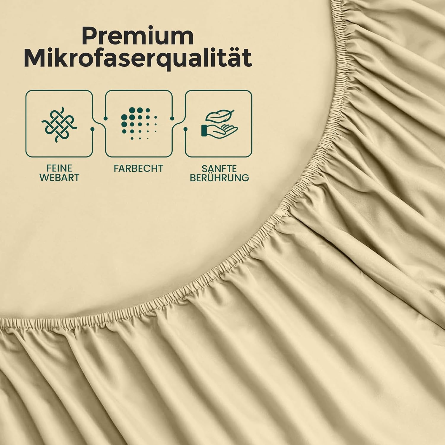 image:imageUtopia Bedding Spannbettlaken 90x200cm Bis 30 cm SchwarzBeige