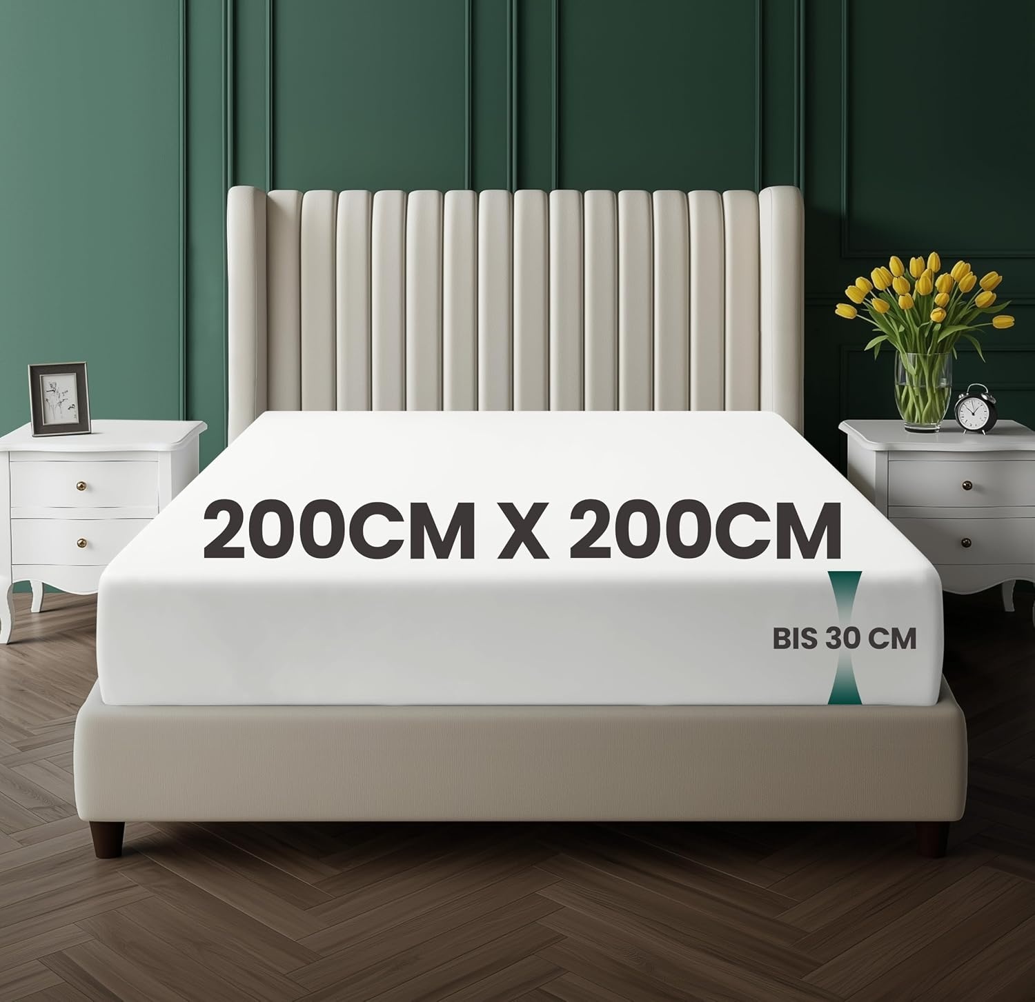 image:imageUtopia Bedding Spannbettlaken 90x200cm Bis 30 cm SchwarzWei